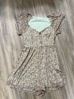 Lush Mint Green Floral Lined jumper